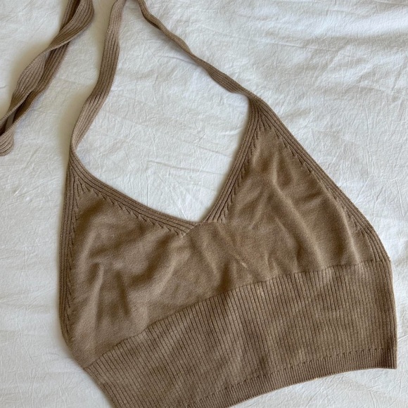 *RARE* Djerf Avenue Halter Neck Top Toffee M/L - Picture 3 of 6